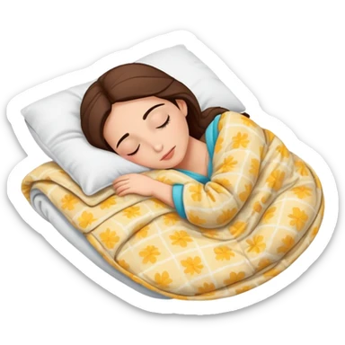 spanish female sleeping in a comforter sticker