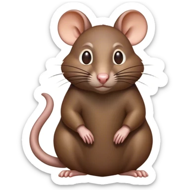 Cinematic Noble Brown Rat Portrait Emoji, Poised and alert, with a sleek, agile build and a smooth, well-groomed coat of warm brown fur, beady, determined eyes, Simplified yet sharp and sophisticated features, highly detailed, glowing with a soft, dignified glow, high shine, intelligent and resourceful, stylized with an air of urban savvy, focused and attentive, soft glowing outline, capturing the essence of a watchful and confident rat that feels as though it could scurry out of the screen with effortless authority! sticker