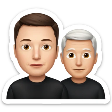 Elon musk and tim cook  sticker