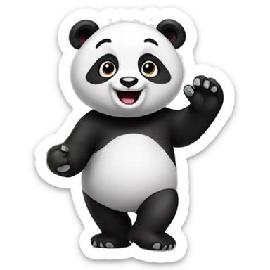 A panda with a sign saying yay sticker