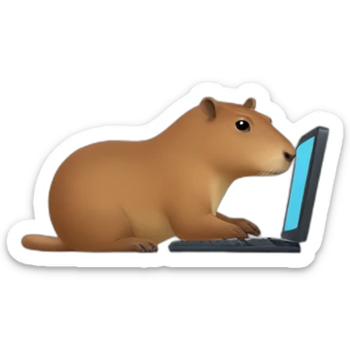 Capybara watching netflix on computer sticker