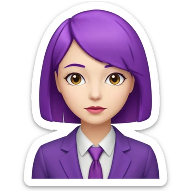 Office Lady with Purple Bob sticker
