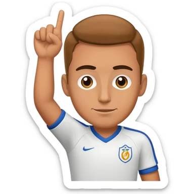 Un futbolista con 3 dedos al bolsillo sticker