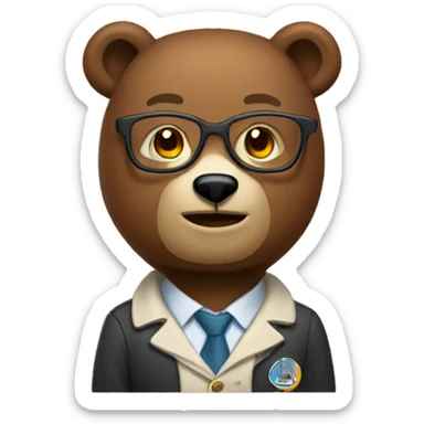 University professor Bear sticker