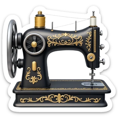 an old fashioned sewing machine sticker
