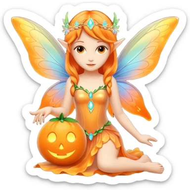 Orange Glowing Animalistic Fantasy-Inteleon-fairy sticker