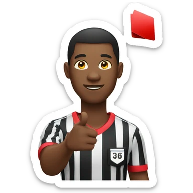 black male referee holding red card sticker