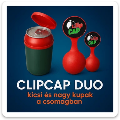 Change the color of the caps on the main image to red, matching the texture and shade of the red cap in the reference image. Keep the background, box, and text unchanged. sticker