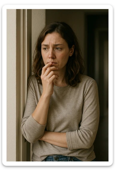 donna che vuole rimanere nella sua zona di comfort. Immagini realistiche sticker