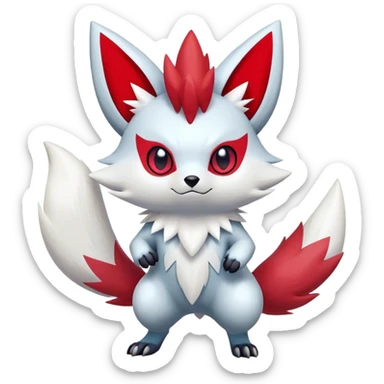 Epic Shiny Cool Cute Kawaii Zangoose-Zorua-Pokemon-fakemon-hybrid-animal Full Body  sticker