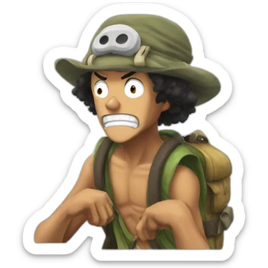 Usopp scared sticker