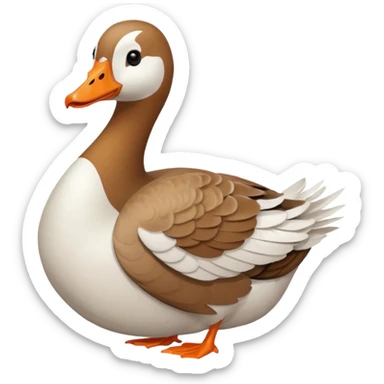 a goose with a hand sign of a peace sign sticker