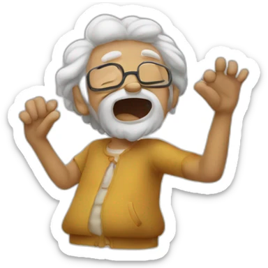 vieux qui fait un dab sticker