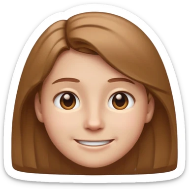 Trusting face emoji with steady gaze, smile, slightly tilted head, softened jaw sticker