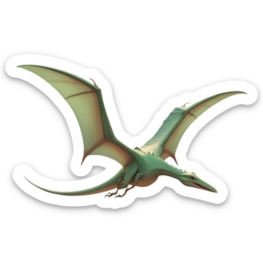 Beautiful and Majestic Pterodactyl Portrait Emoji, Head and body rendered in serene repose with a gentle, content smile, showcasing a slender, aerodynamic form with expansive wings gently folded and eyes softly closed in tranquil slumber, Simplified yet exquisitely endearing features, highly detailed, glowing with a soft, drowsy celestial light, high shine, relaxed and utterly majestic, stylized with an air of timeless aerial splendor, soft glowing outline, capturing the essence of a beautiful and majestic Pterodactyl that embodies the pure grace of prehistoric flight! sticker