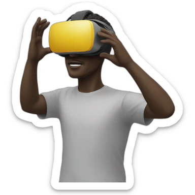 Sculpture David with virtual reality sticker