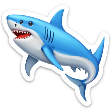 Un tiburón con zapatos azules por su aletas sticker
