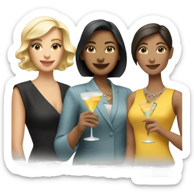 Two blonde women 1 brunette women drinking martinis  sticker