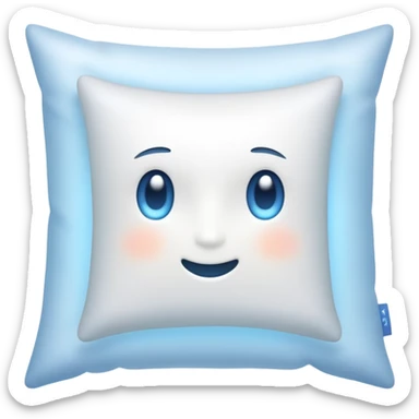 minimal ethereal white pillow emoji with a dreamy soft aura and a hint of blue light sticker