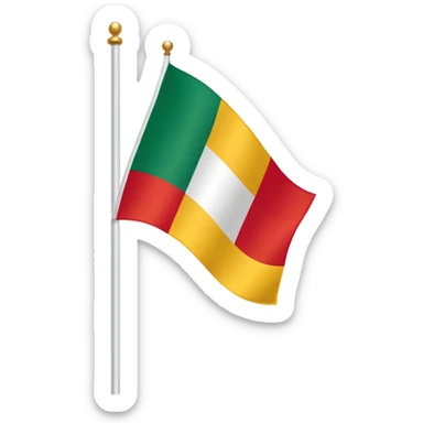 Red, white, and golden yellow tricolour flag inspired by the flag of Italy sticker