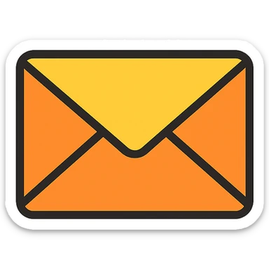 e-mail icon, simple envelope, modern, minimal, suitable for app interface, color icon style sticker