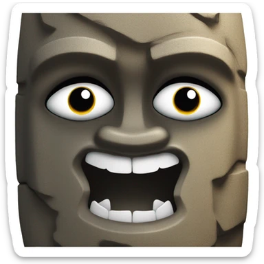 Easter Island head with teeth sticker