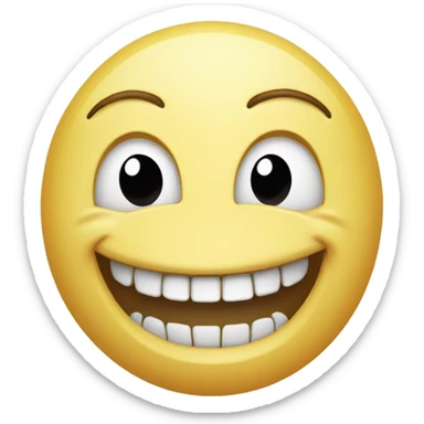Smiley emoticon woth missing teeth sticker