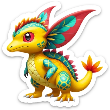 Colorful Exotic Tropical Pokémon-Fakémon-hybrid-creature (full body) sticker