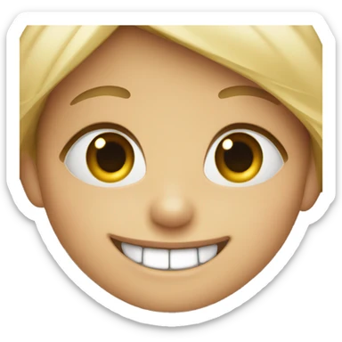 happy girl boy showing teeth sticker