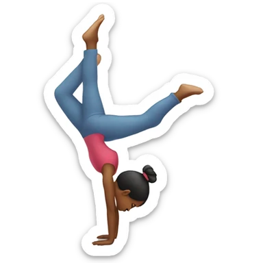 a girl doing a handstand  sticker