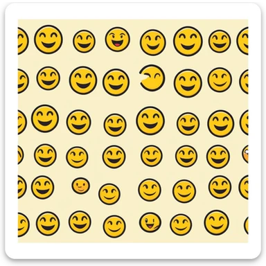 A wide format slideshow title screen for "The Emoji Movie Quiz" game with popular emoji characters arranged in a presentation-friendly layout sticker