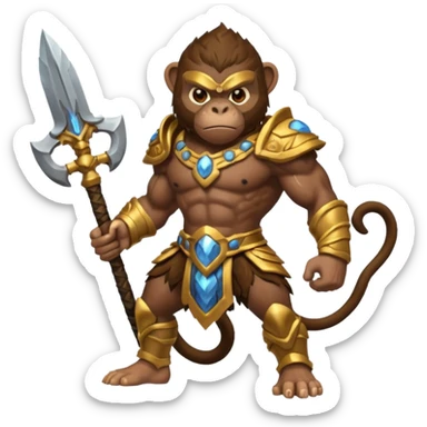 earth elemental monkey warior earth particles sticker