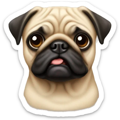 Perro pug acostado sticker