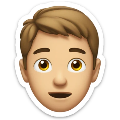 Man sucking in his cheeks and lifting one eyebrow  sticker