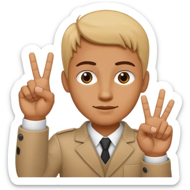 yvl hand sign with index middle and thumb finger raised and all other fingers down sticker