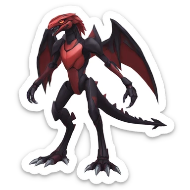  Cool Edgy Black Red Digimon-Fakemon-Raptor-Genesect-Reptile full body sticker