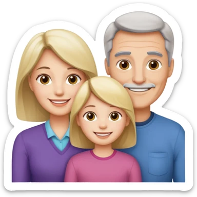 Familia : papá , mamá , hija mayor , hija menor. sticker