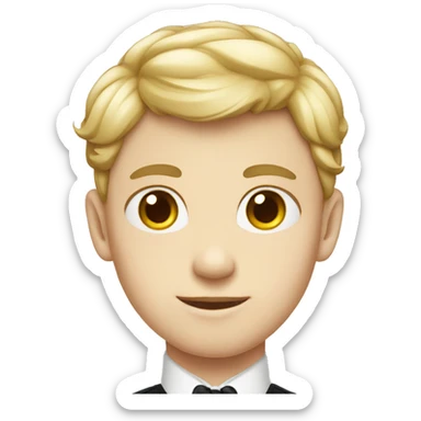 a boy with fair skin narrow body and in formal dress  sticker