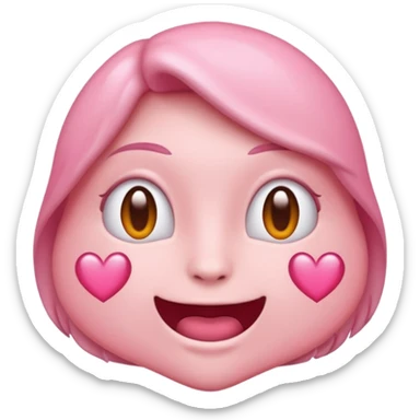 Hell rosa kussmund Emoji mit Herzchen sticker