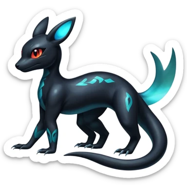 Shiny Salandit-Umbreon-Quilava-Fakémon-hybrid-creature (full body)  sticker