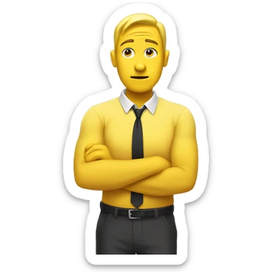 yellow man doing a shoulder shrug to show that he doesn't know something sticker