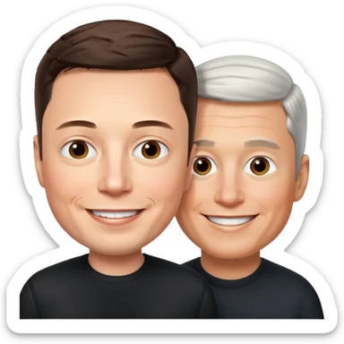 Elon musk and tim cook  sticker