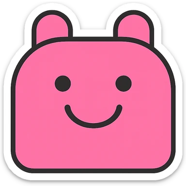 pink icon, color outline, playful and friendly, minimal details sticker