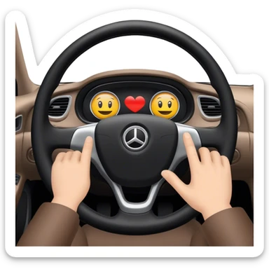 hands on the steering wheel of a car sticker