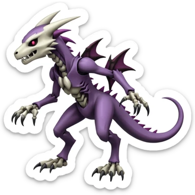 Shiny Badass Edgy Dark Evil Spectral Dusky Spooky Skeletal Cool Hot Stylish Handsome Marowak-Darkrai-Genesect-Fakémon-fusion (full body) sticker