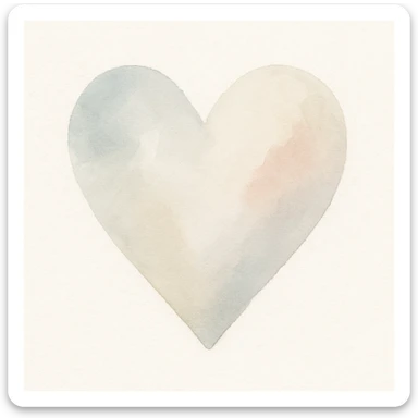 heart, watercolor art style sticker