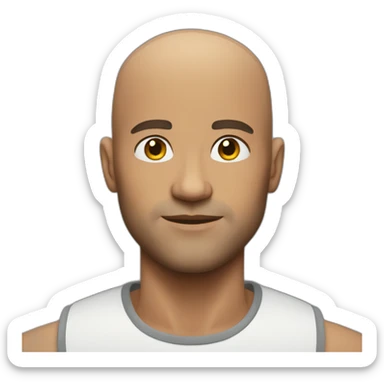 Handsome bald man strong sticker