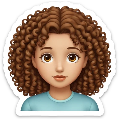 Girl with curl hair sticker