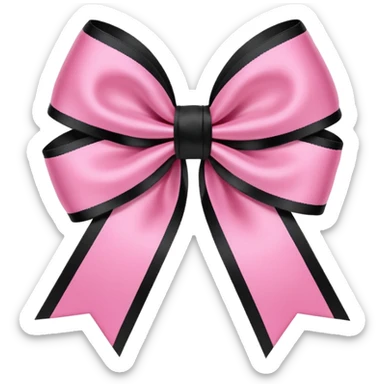 BLACKPINK-inspired gothic bow , no hearts, black and pink, cute, remove background sticker