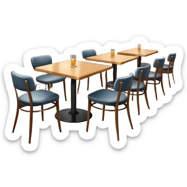restaurant d'entreprise with table and chairs, professional ambiance sticker